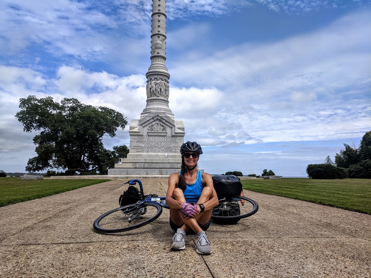 Cynthia Ord and her bicycle